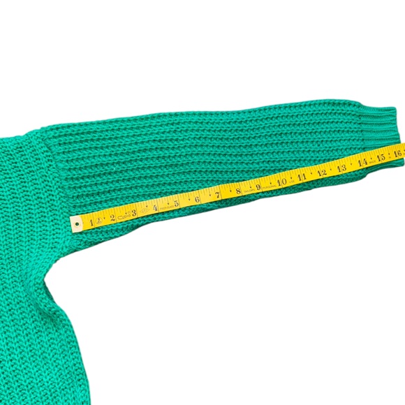 Swoop Neck Teal Sweater - Picture 8 of 12